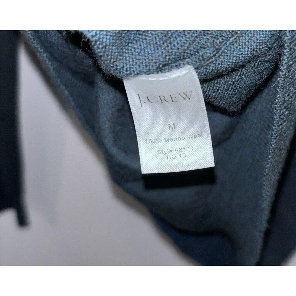 J.Crew Men’s Sweater Medium  Teal100% Italian Merino Wool V Neck Long Sleeve